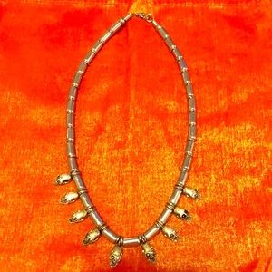 Skull necklace, silver, costume.